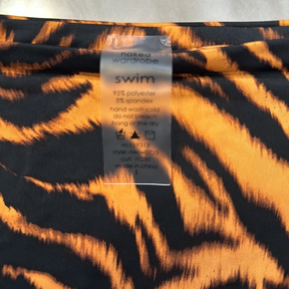 NAKED WARDROBE 2 piece bathing suit size L - Picture 3 of 8